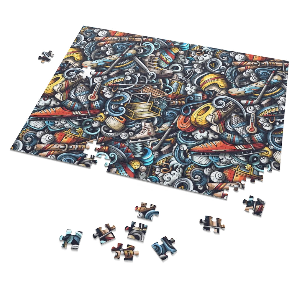 Winter Sports Funky Jigsaw Puzzle