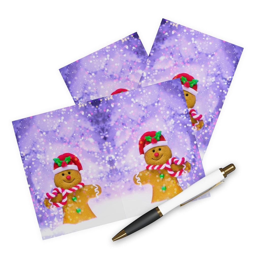 Gingerbread Snowstorm Greeting Card - 5x