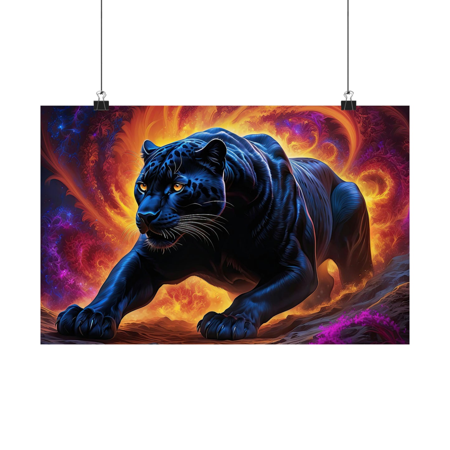 Panther's Chromatic Symphony Matte Horizontal Posters