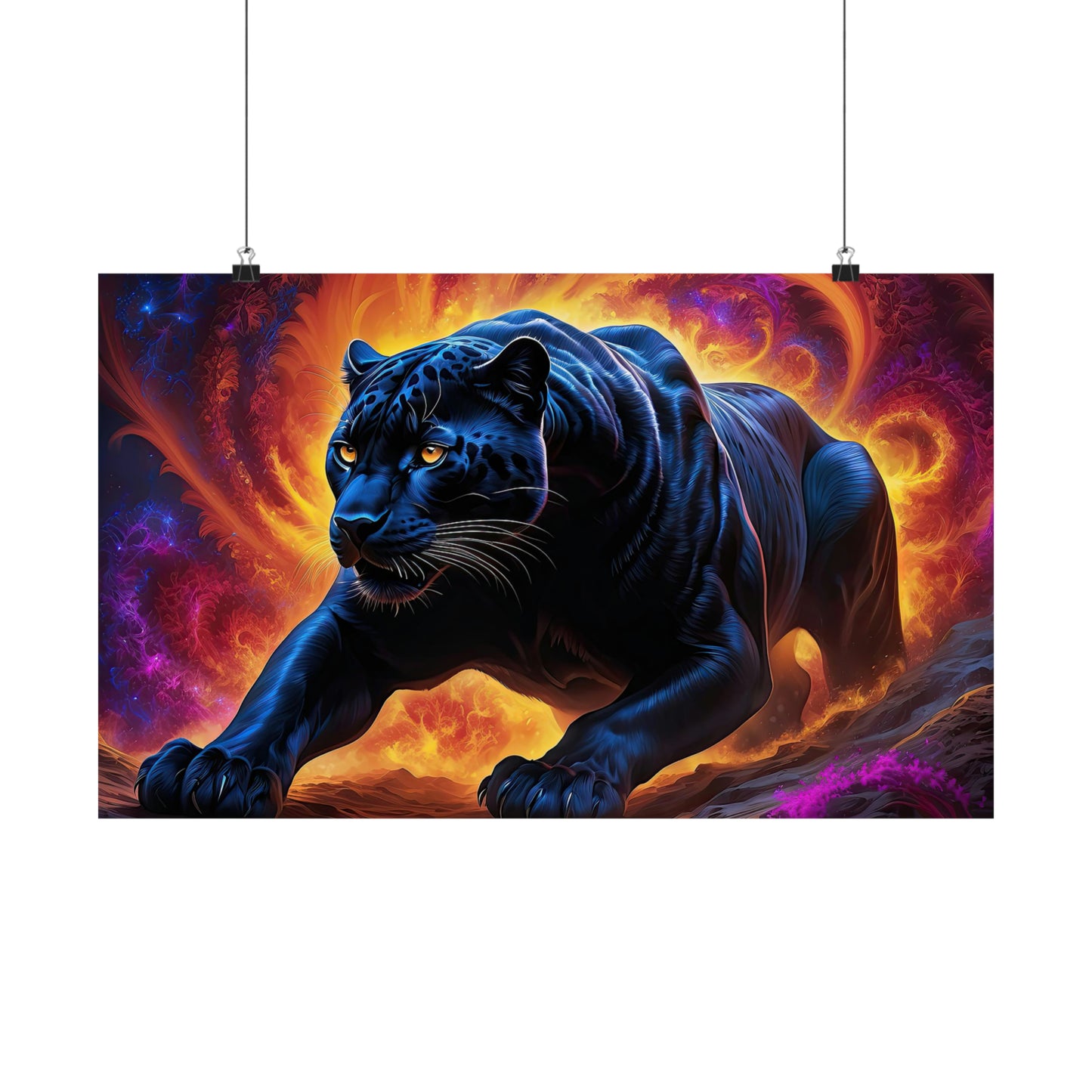 Panther's Chromatic Symphony Matte Horizontal Posters
