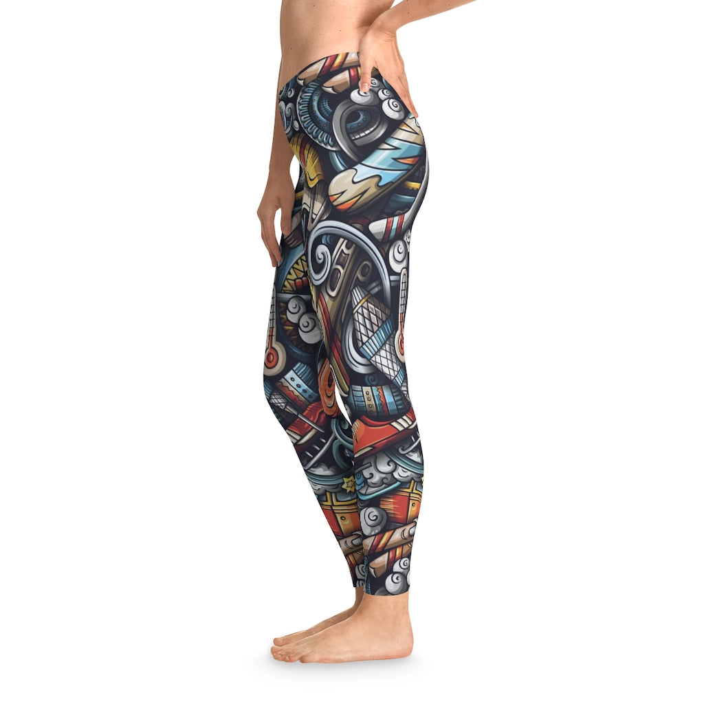 Funky Winter Sports Stretchy Leggings