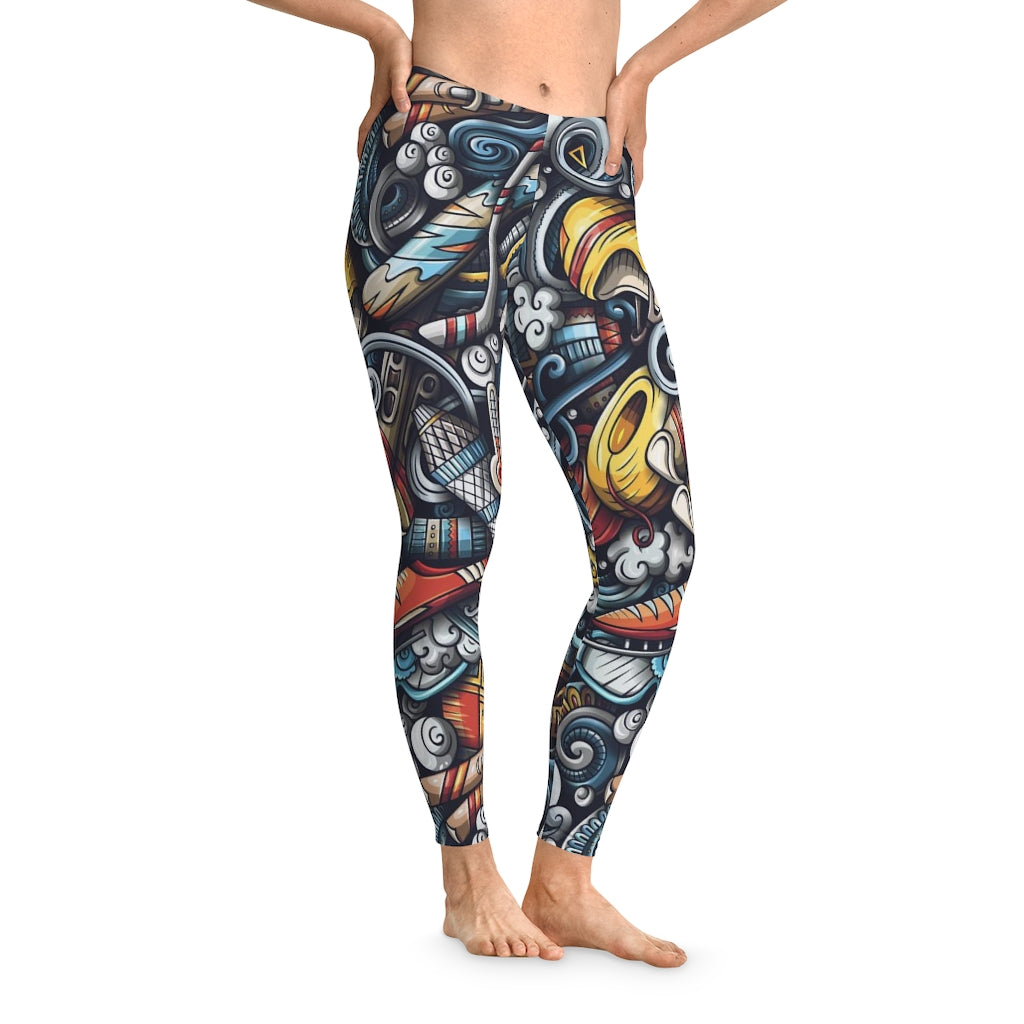 Funky Winter Sports Stretchy Leggings