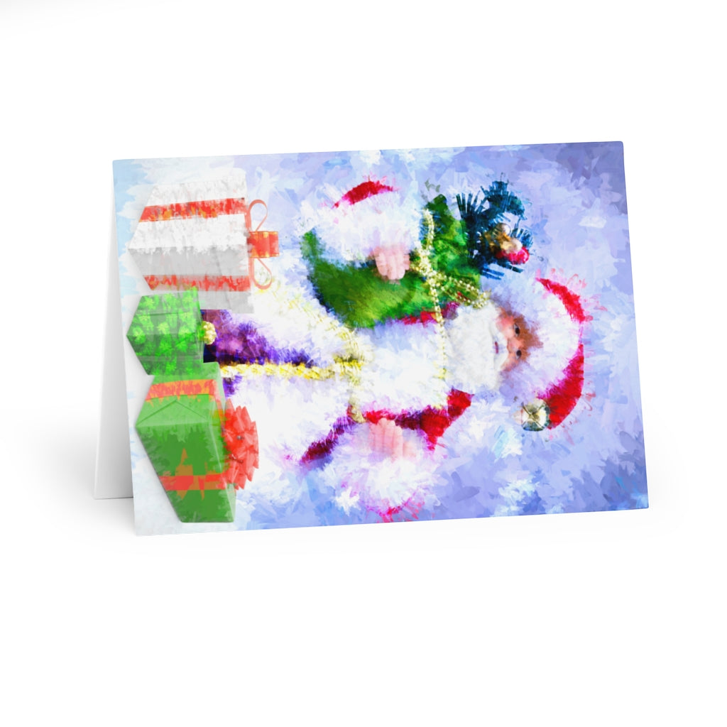 Artsy Santa Greeting Cards - 5x